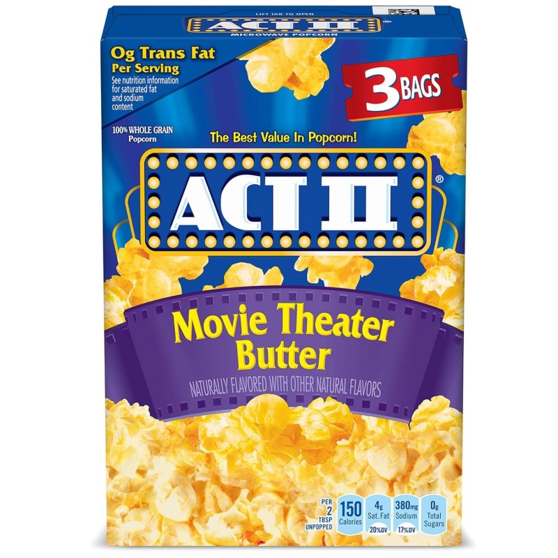 ACT II MOVIE THEATER BUTTER MICROWAVE POPCORN