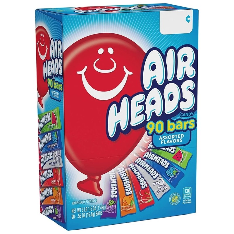 AIR HEADS ASSORTED BARS 0.55 OZ / 90 CT