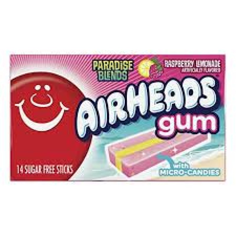 AIRHEADS GUM RASPBERRY LEMONADE 12pks/14sticks per pack