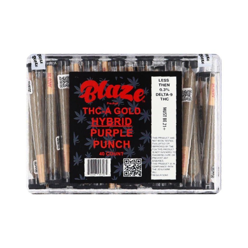 BLAZE PRE ROLL THC-A GOLD HYBRID PURPLE PUNCH 40CT