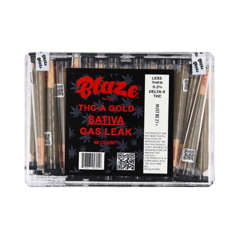 BLAZE PRE ROLL THC-A GOLD SATIVA GAS LEAK 40CT