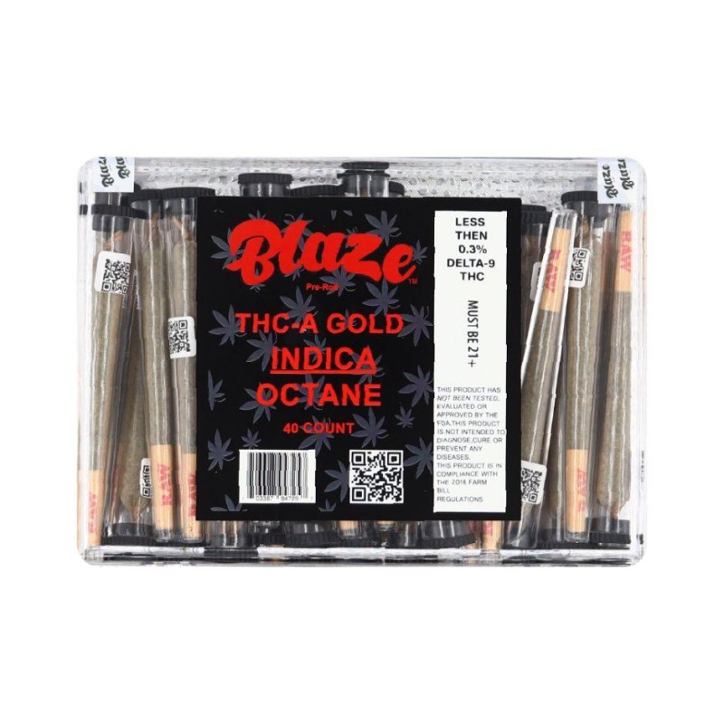 BLAZE PRE ROLL THC-A GOLD INDICA OCTANE 40CT