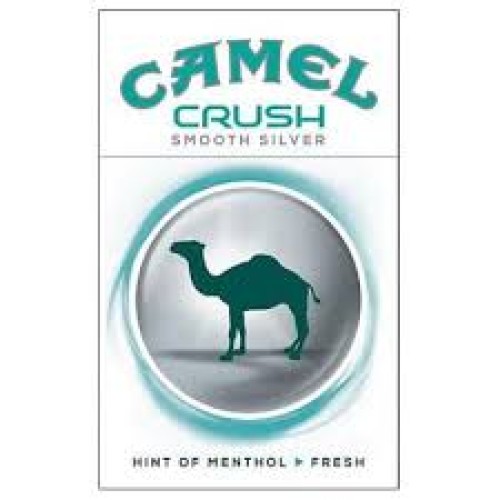 CAMEL KING SIZE CRUSH SMOOTH SILVER BOX 10/20pk