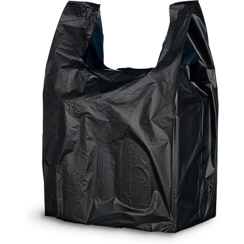 CARRY-OUT PLASTIC BAGS LARGE BLACK