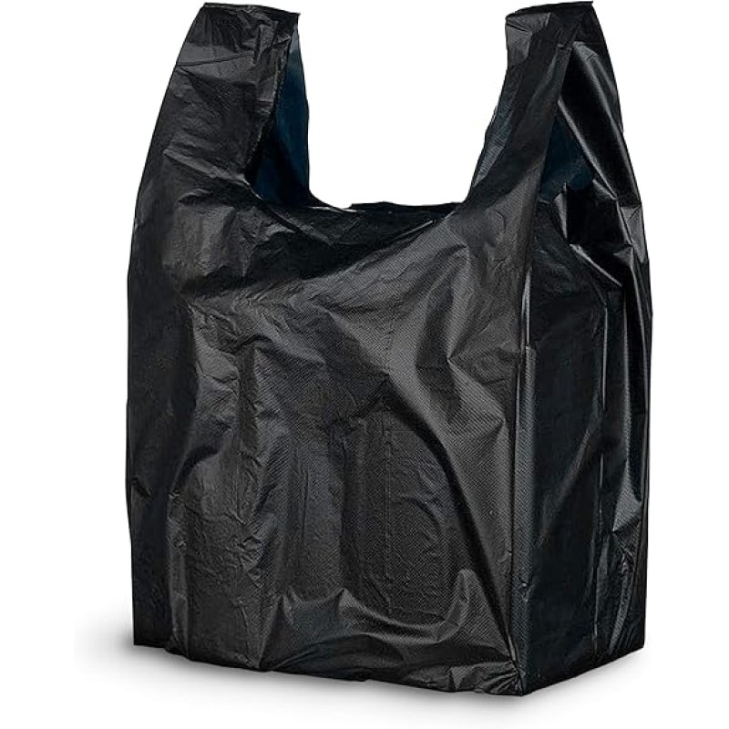 CARRY-OUT PLASTIC BAGS LARGE BLACK