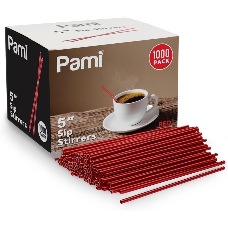 COFFEE STIRRERS RED WRAPPED1000CT