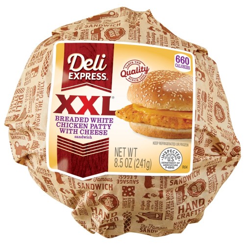 DELI EXPRESS SANDWICH XXL WHITE CHICKEN PATTY /CHEESE