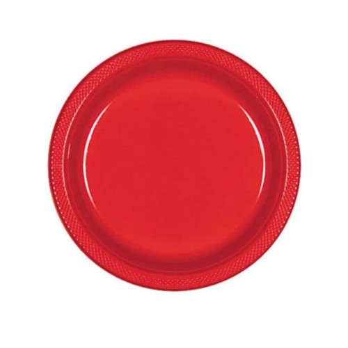 DISPOZEIT PLASTIC PLATE 10.25" RED 6 CT