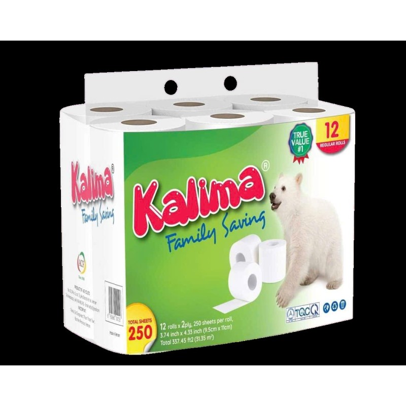 KALIMA TOILET PAPER ROLL ECO 325 SHEETS 2PLY 4PK/12 CT