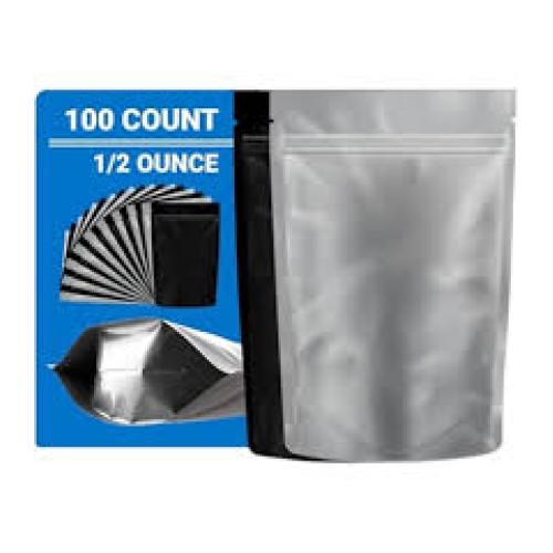 MYLAR BAGS SMELL PROOF ZIPLOCK 1/2 OZ 50 CT