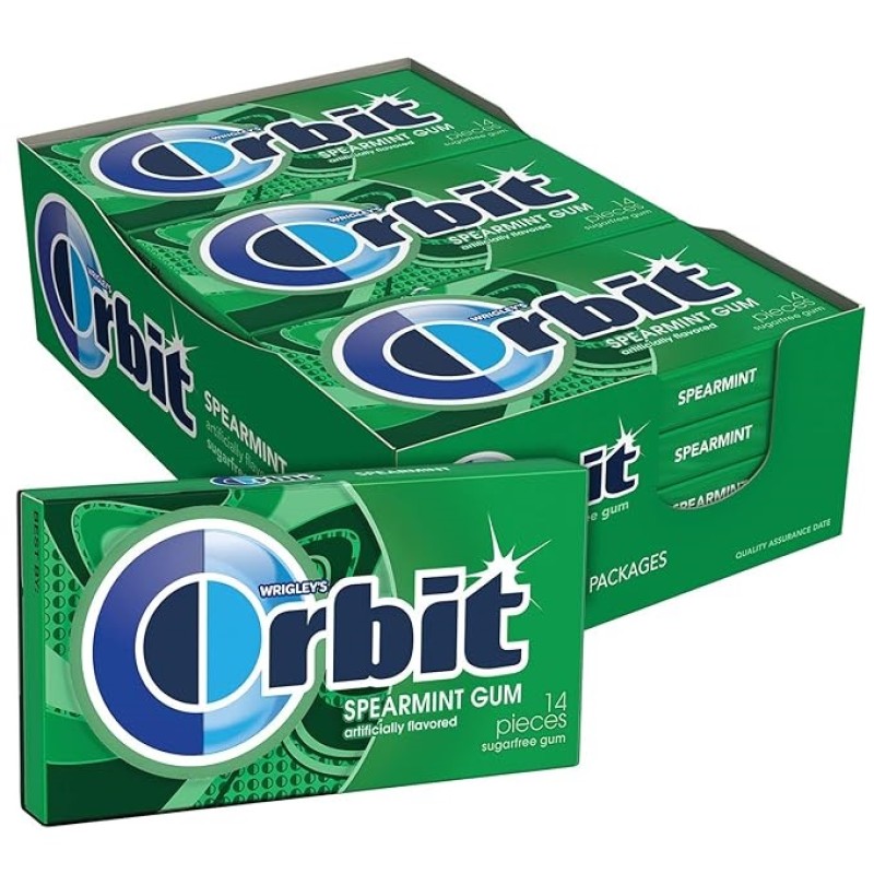 ORBIT GUM SPEARMINT 12/14stk