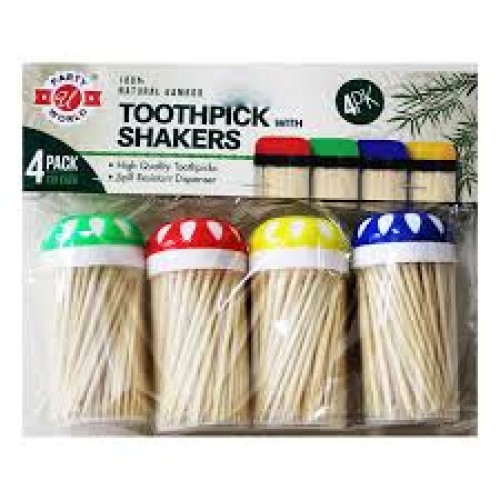 TOOTHPICK WITH SHAKERS 130 CT X 4