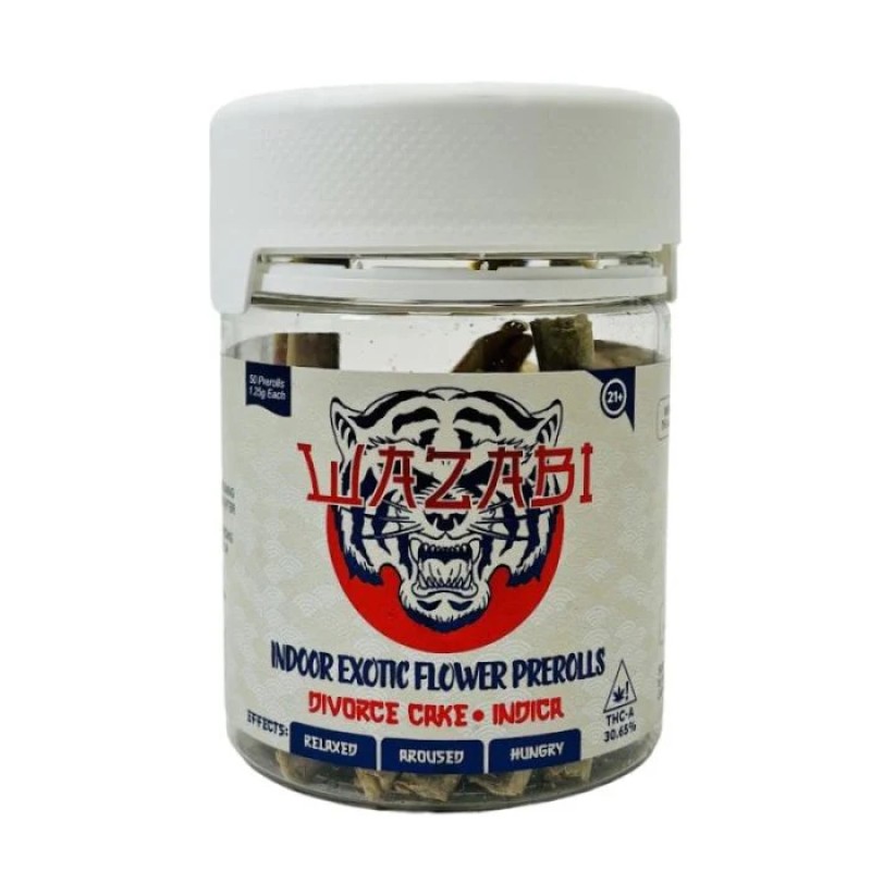WAZABI DOUBLE DRIP EXOTIC FLOWER PREROLLS JAR - INDICA